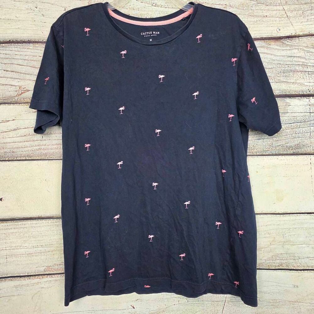 Cactus Man Ricky Singh Flamingo Print T Shirt M